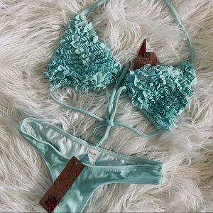Light Blue Ruffle Bikini